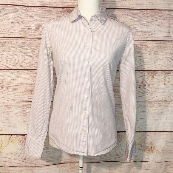 J. Crew Haberdashery Pink and Blue Plaid Button Up Top Size XS - Picture 1 of 8